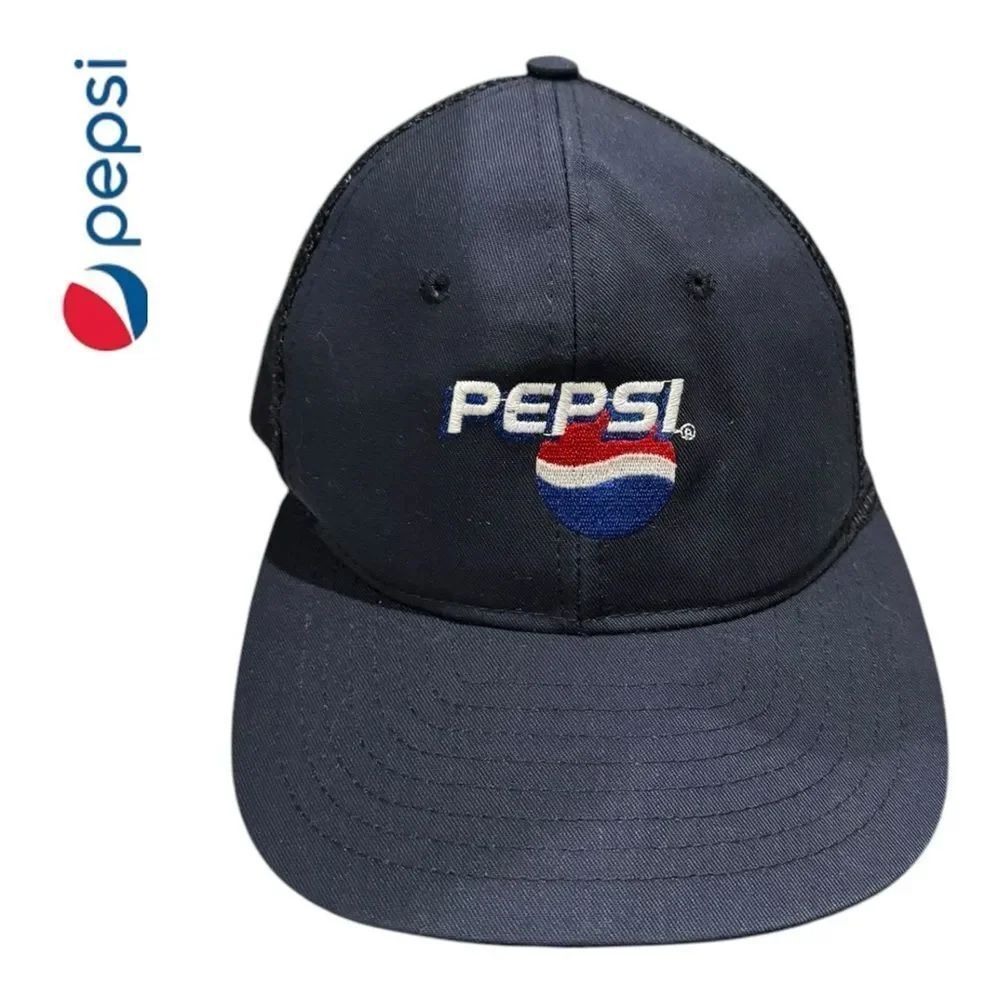 Pepsi Vintage Snapback Navy Mesh Trucker Made in the USA Hat Rare